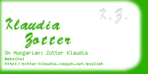 klaudia zotter business card